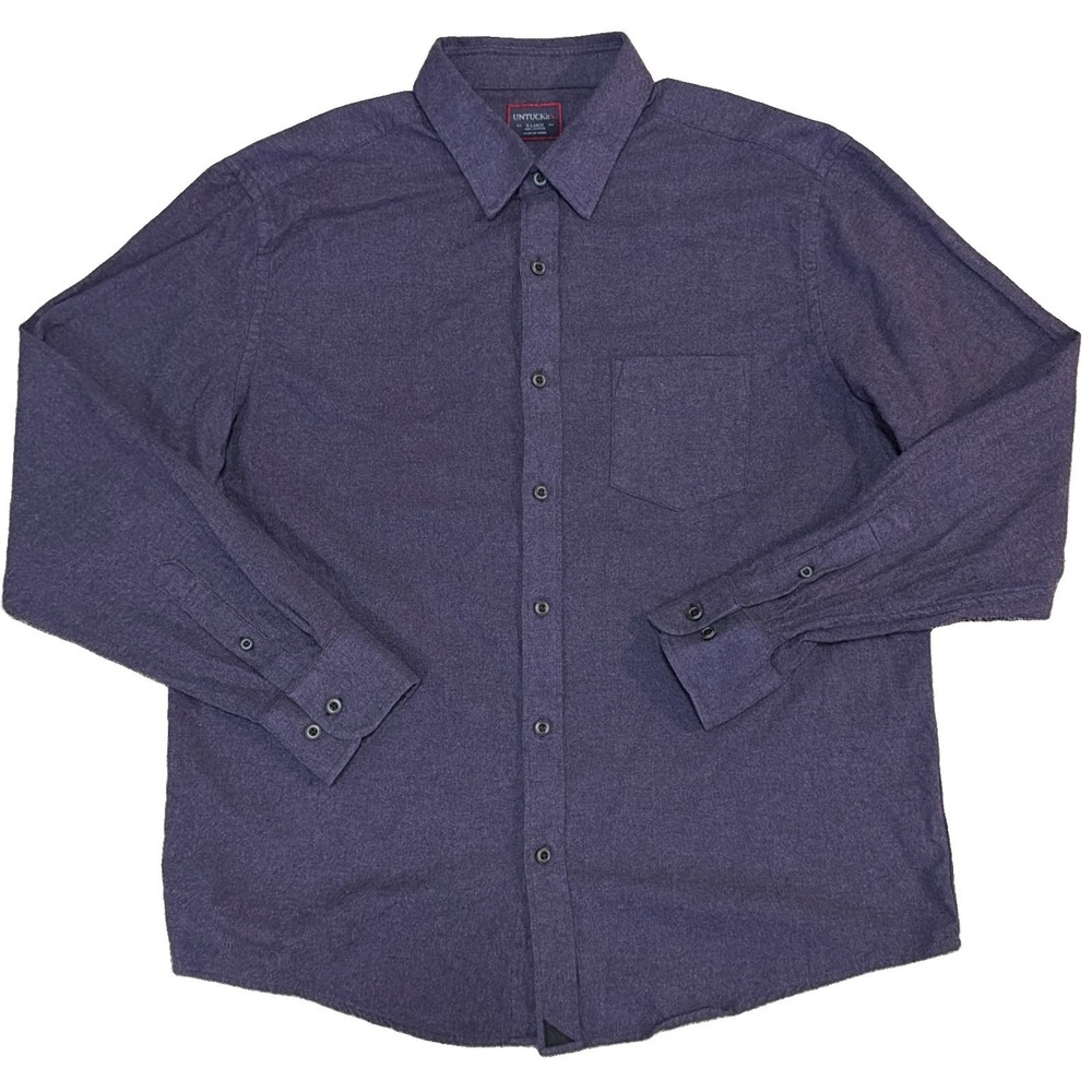 Untuckit‎ Sherwood Men's XL Purple Long Sleeve Button Up Shirt